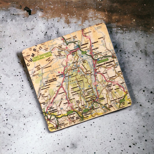 Wooden Map Magnet - Square