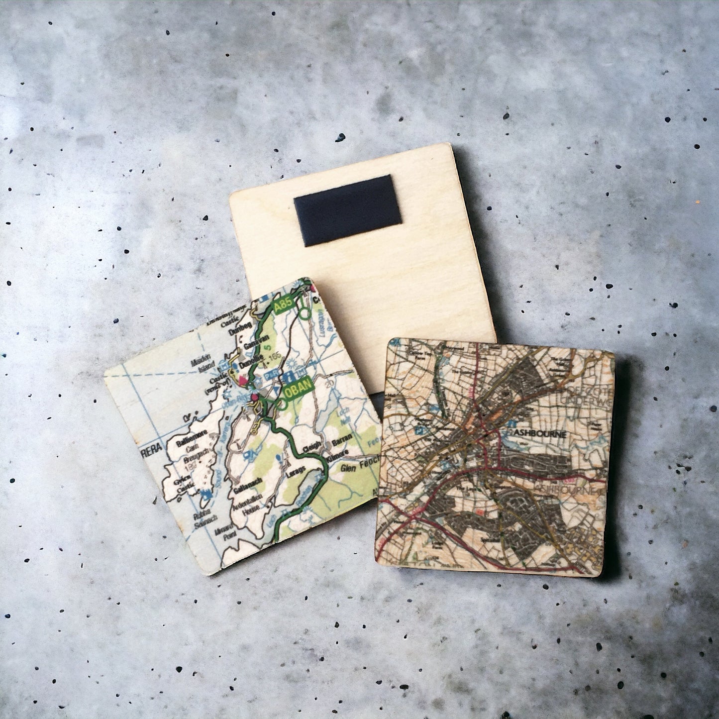 Wooden Map Magnet - Square