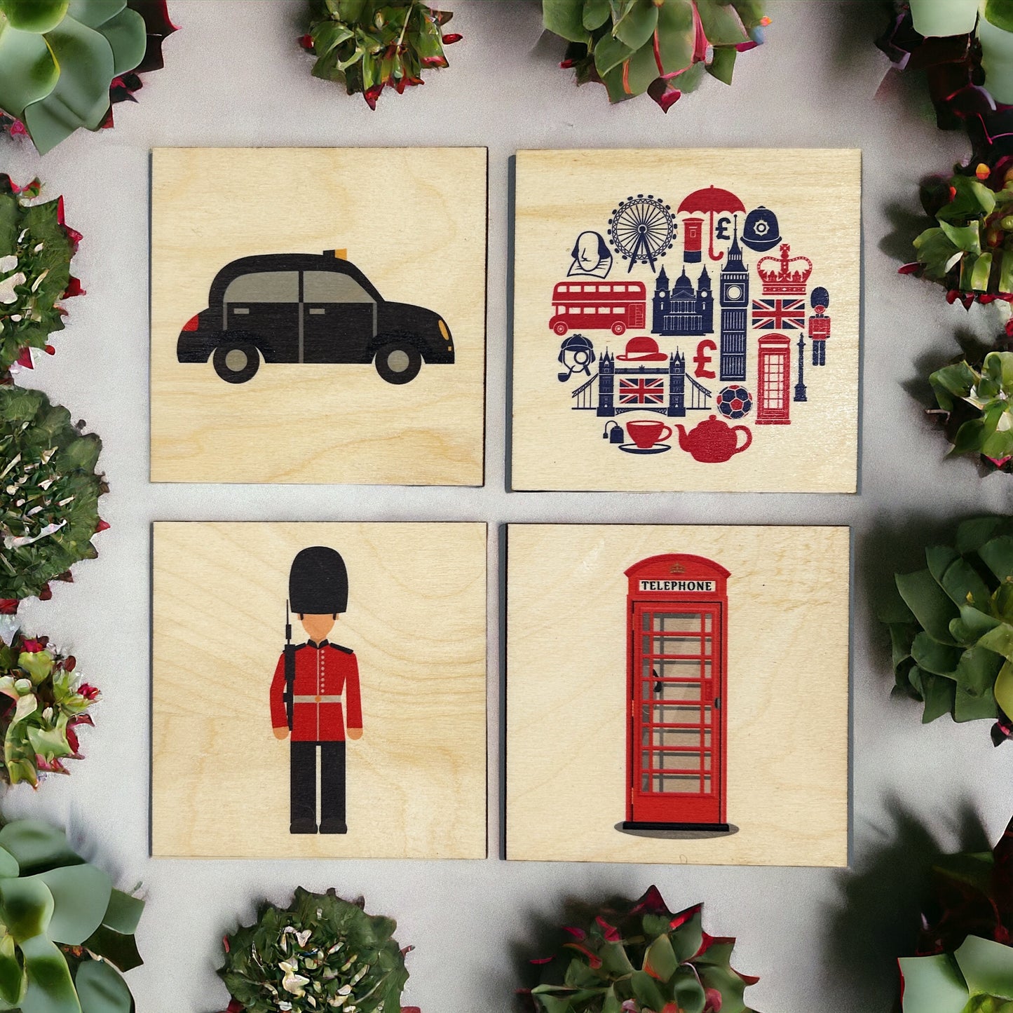 Wooden London Icon Coasters