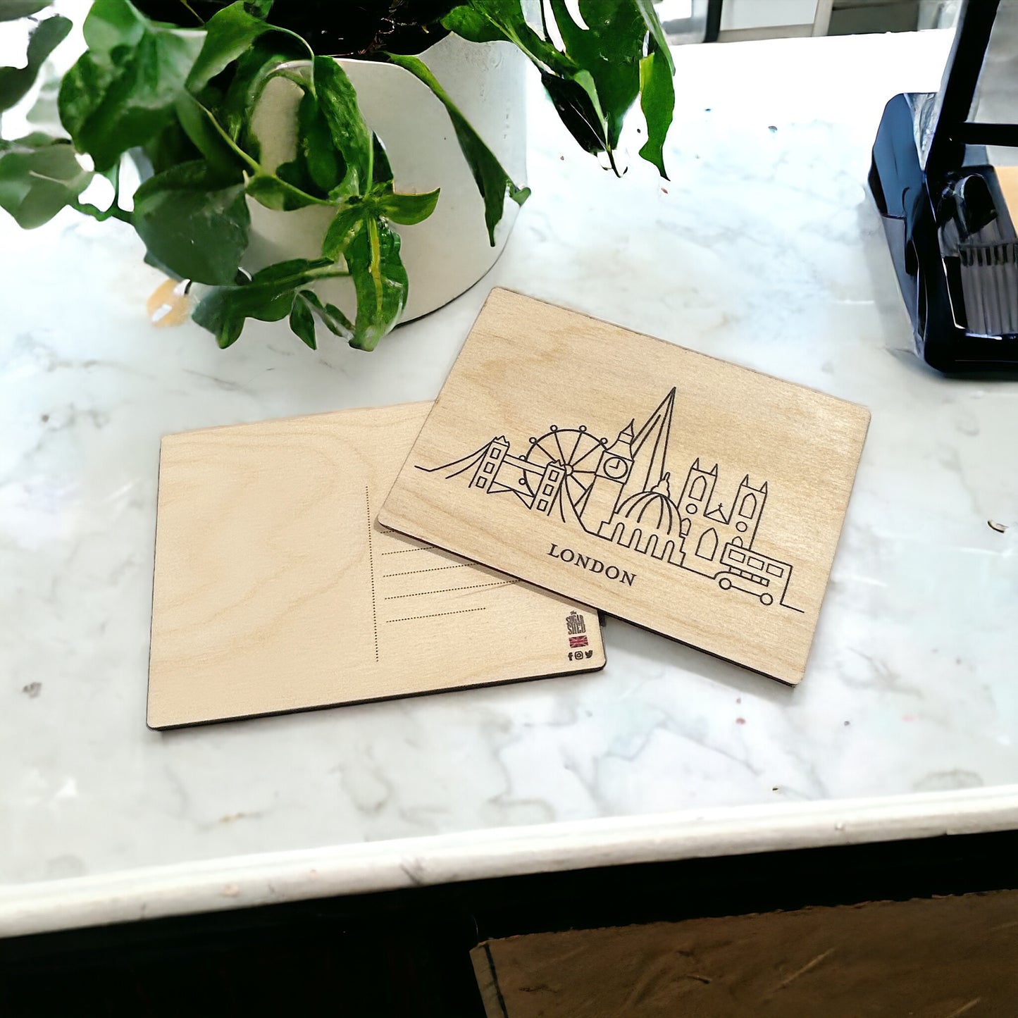 Wooden London Postcards