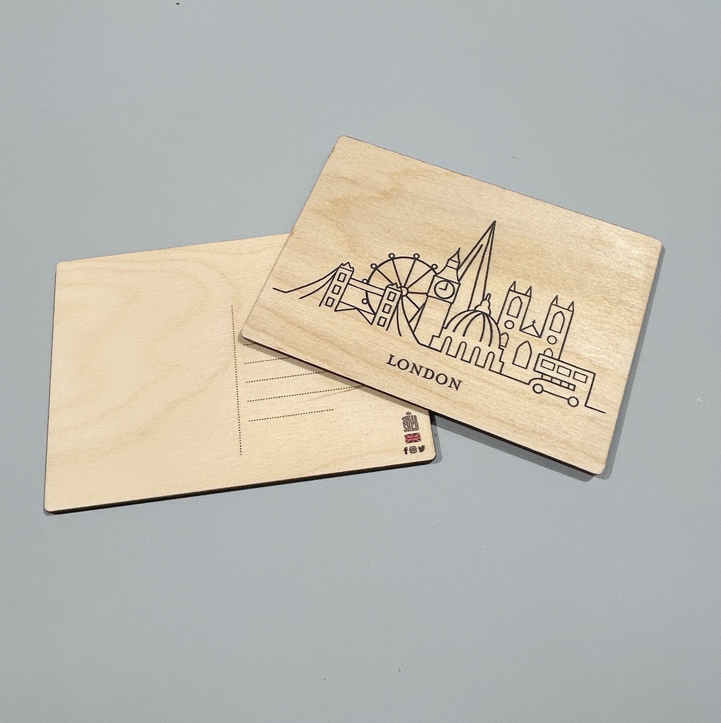 Wooden London Postcards
