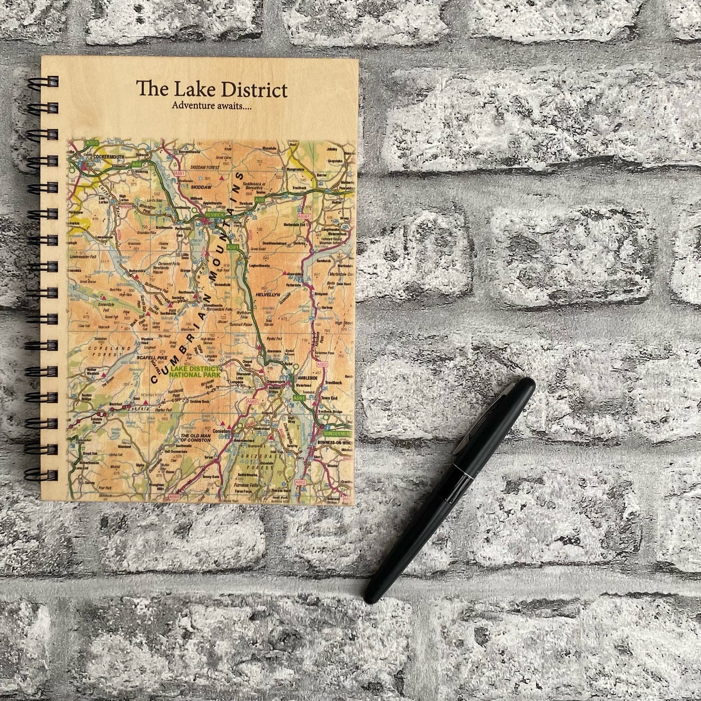 Wooden Map Notebook