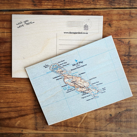 Wooden Map Postcard