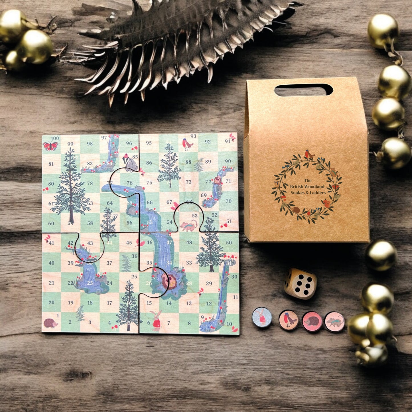 British woodland snakes & ladders