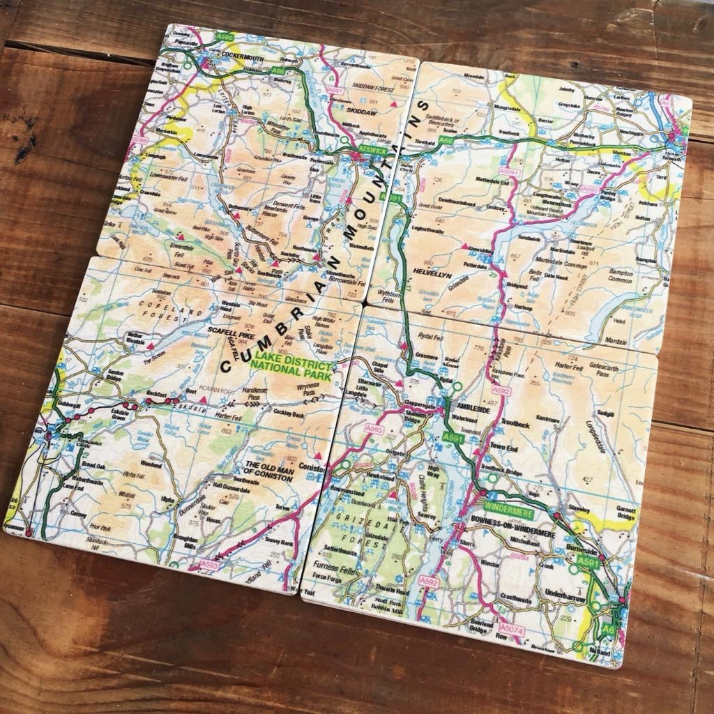 Bespoke Wooden Map - Four Coaster Set