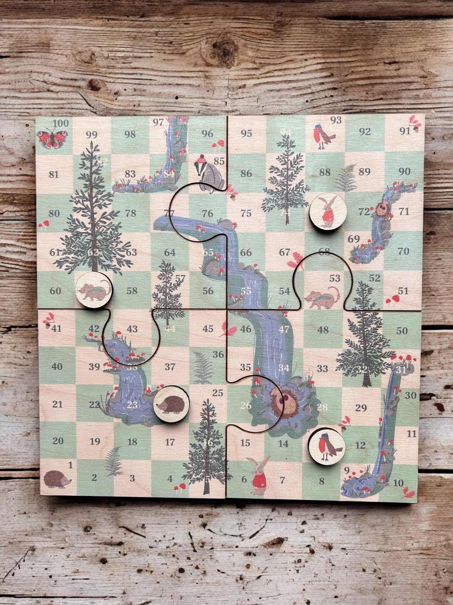 British woodland snakes & ladders